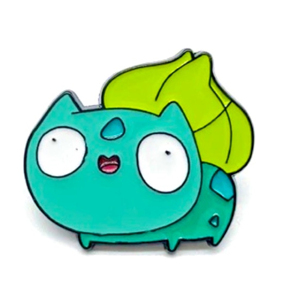 Dopey Bulbasaur Enamel Pin Funny Dumb Plant Pokemon Character Cartoon TV Badge